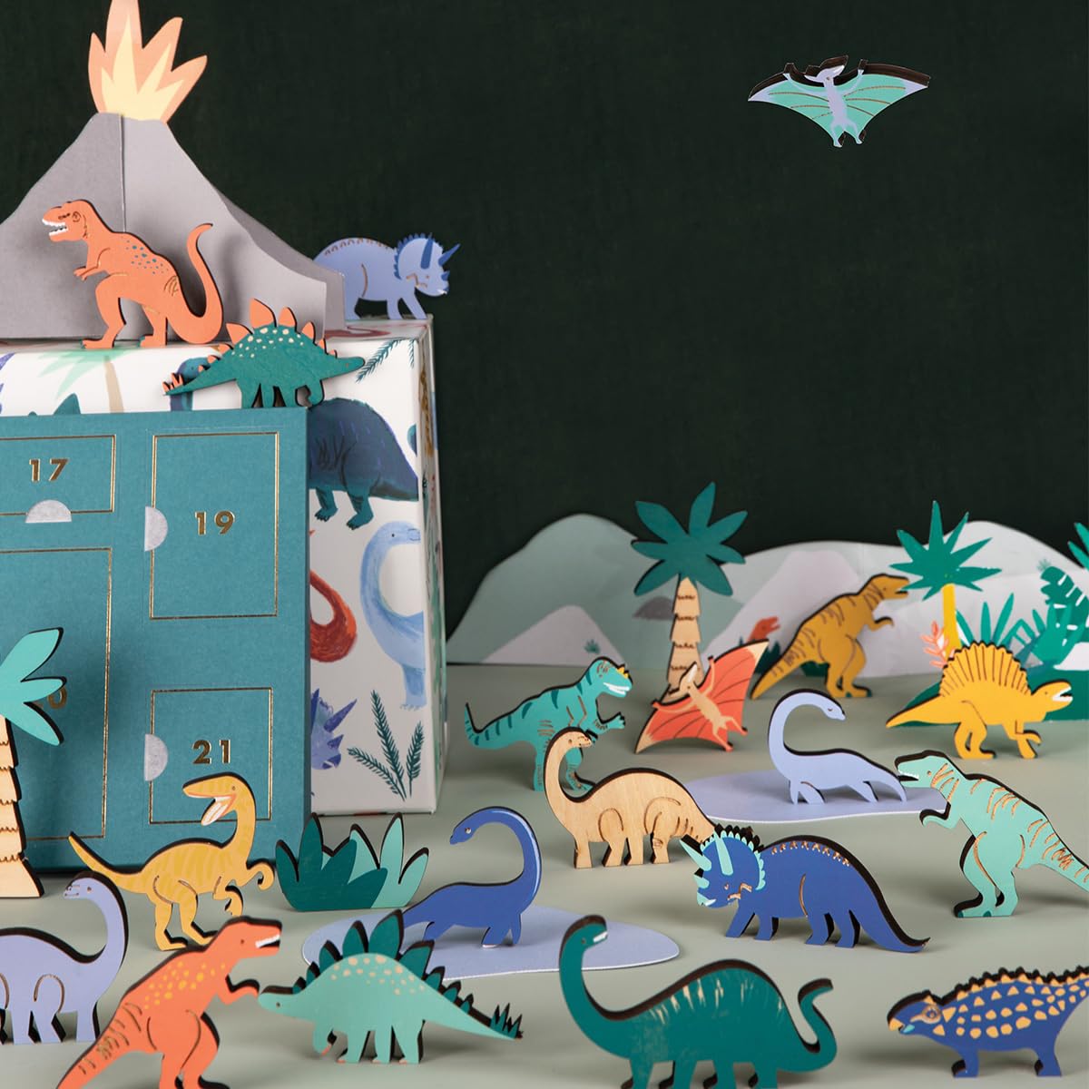 Dinosaur Advent Calendar Suitcase (Pack of 1), Ages 8+, 9" x 4" x 6", Christmas Countdown…
