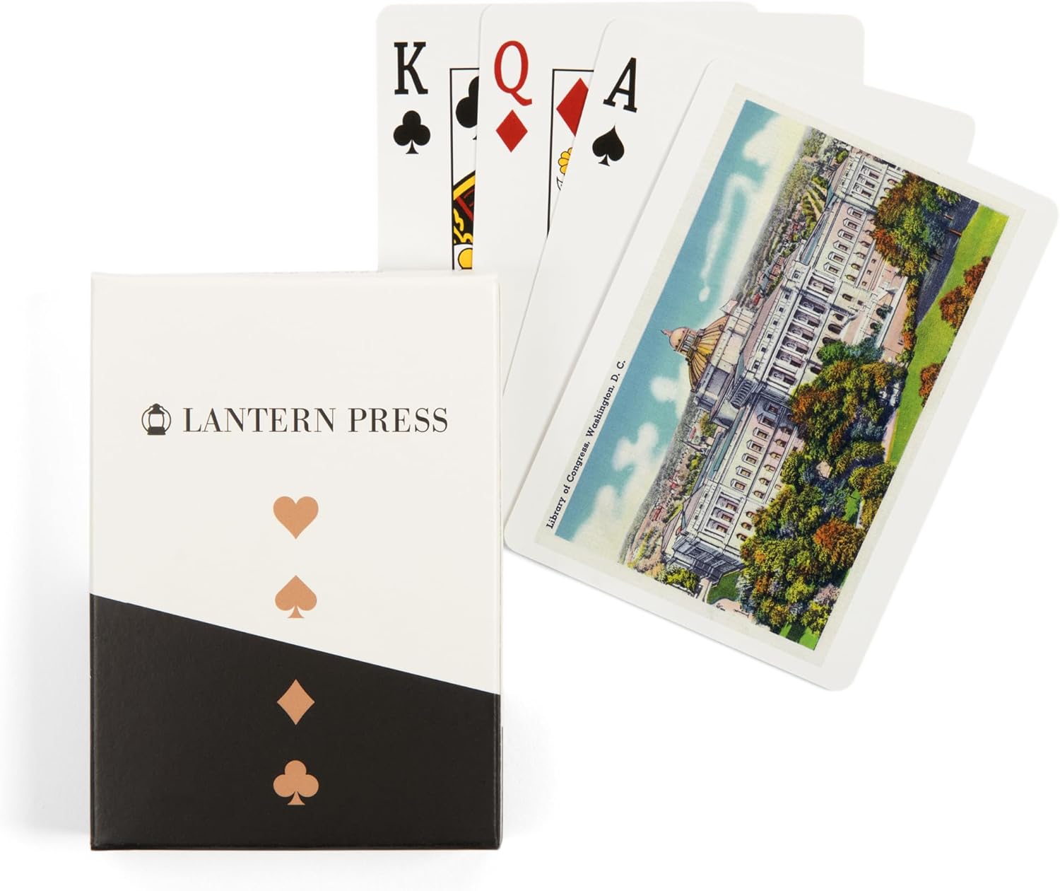 Lantern Press Washington, DC, Exterior View of The Library of Congress, 52 Playing Cards for Adults, Poker Size Card Deck
