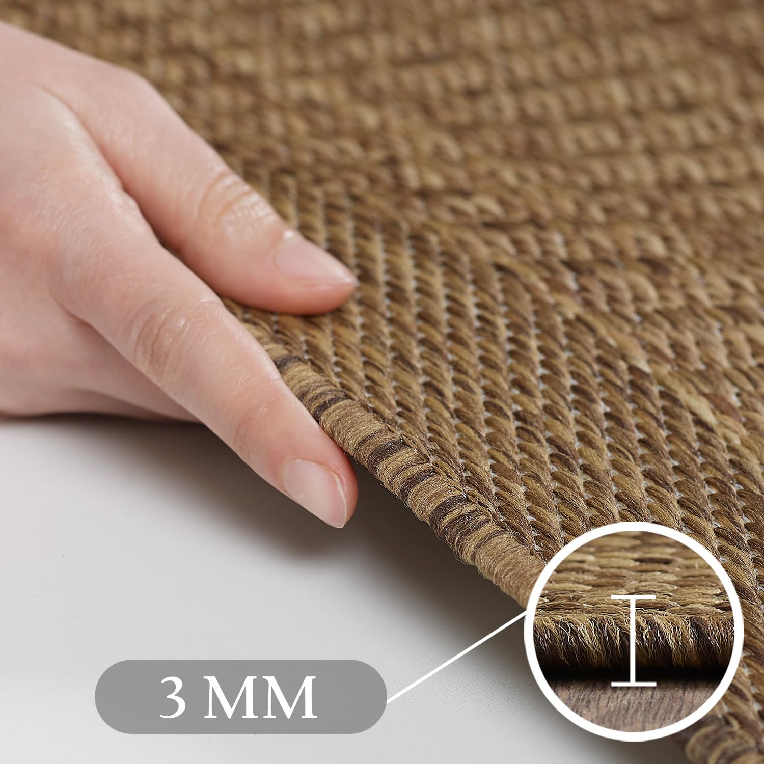 Marque : Carpetsale24 Carpetsale24 Tapis pour l'intérieur et l'extérieur - Résistant aux intempéries - 280 x 370 cm - Marron uni - Lavable, imperméable, facile d'entretien et tissé à plat - Idéal pour balcon, jardin in use