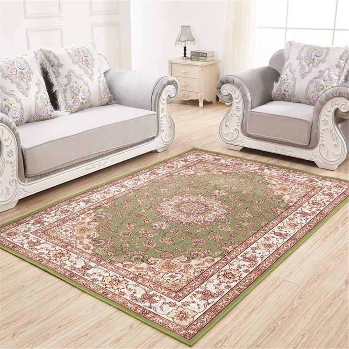 Tapis fille vert 200X260CM pour chambre et terrasse extérieure