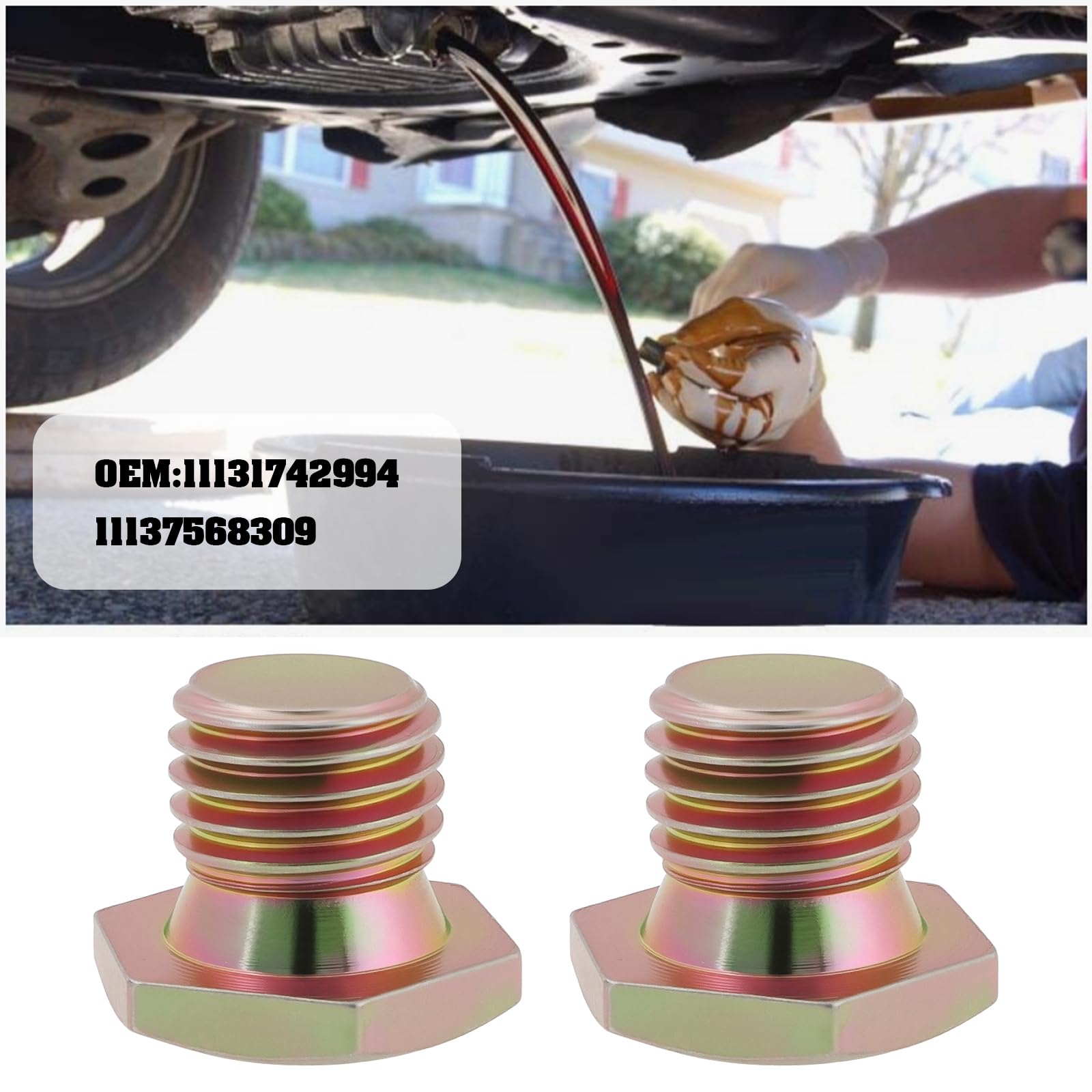 Lot de 2 vis Allen M12 x 1,5 pour bouchon de vidange 866.366.001 11131742994 compatible avec BMW Série 3 E90