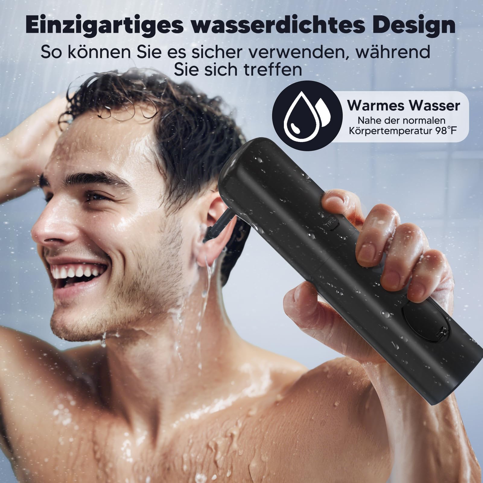 Eliminador de cerumen, limpiador de oídos para adultos, limpiador eléctrico de oídos, lavado de oídos para uso doméstico, ducha recargable para adultos y niños (negro)