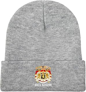 Coat of Arms of Belgium Flag Belgian Emblem Beanie Knit Hat for Men Women