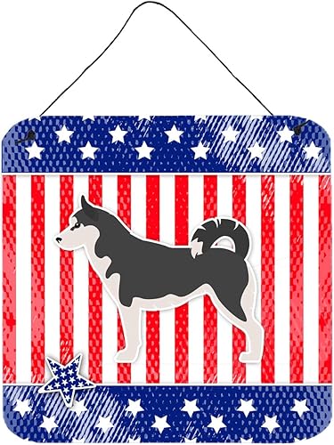 Caroline's Treasures BB3380DS66 USA - Letrero de metal de aluminio para colgar en la pared o puerta de Husky siberiano, para cocina, barra de pared