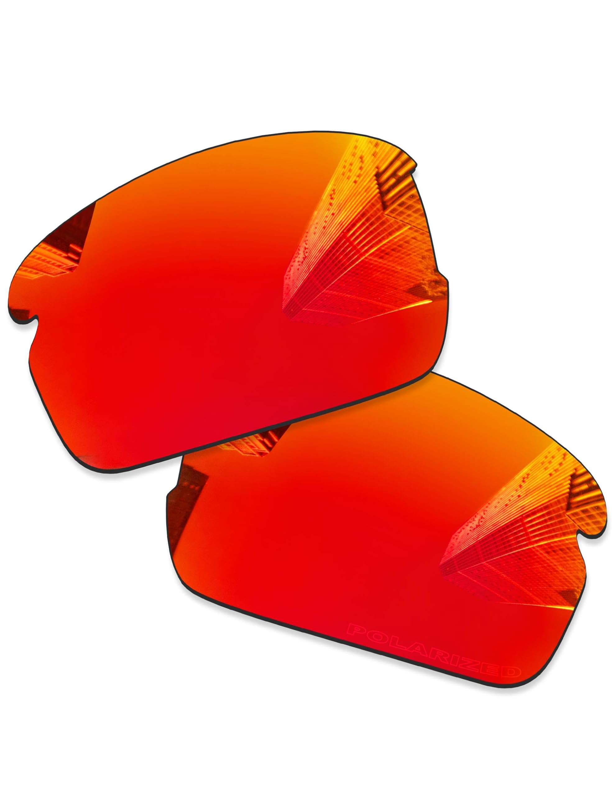 Lentes de repuesto Ploarized 4 pares para gafas de sol Oakley Flak 2.0 OO9295, negro + titanio plateado + azul hielo + rojo fuego
