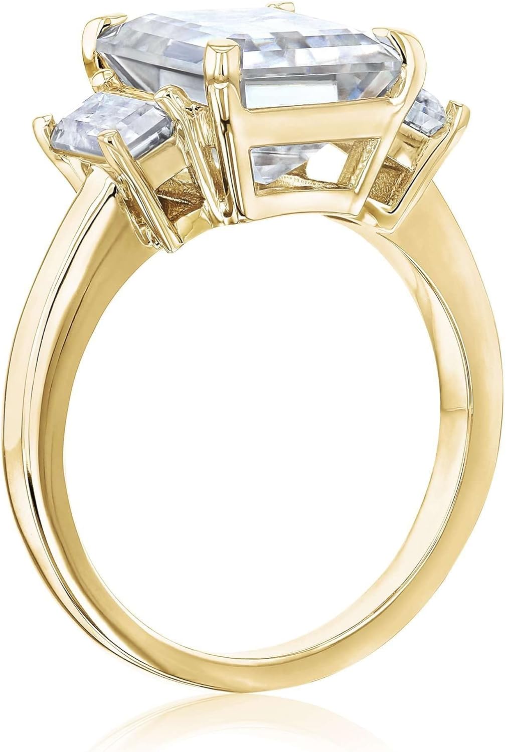 Kobelli 4.1ct tw Emerald Moissanite Three Stone Engagement Ring (GH/VS)