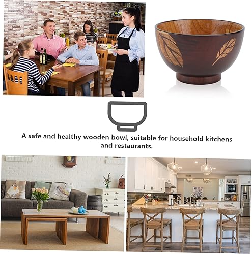 Miniatura 5 de IMIKEYA 3 Pcs Leaves Wooden Bowl Household Dishware Kitchen Storage Bowl Wooden Dining Bowl Storage Wooden Bowl Creative Solid Wood Bowl Leaf Wood