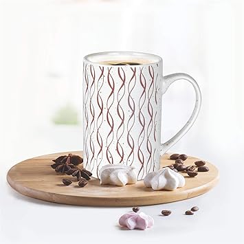 Treo By Milton Artisan Ceramic Mug, 1 Piece, 400 ml, Brown Waves | Coffee Mug | Tea | Milk | Smoothies | Dishwasher Safe | Microwave Safe