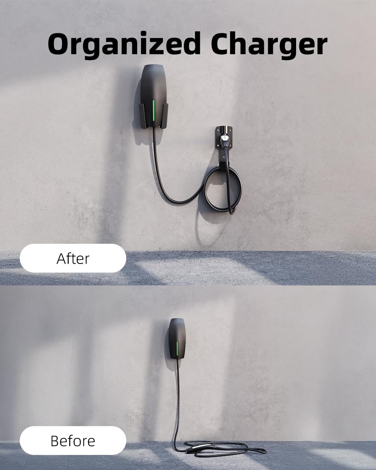 FOCSPROD Ladekabelhalter kompatibel mit Tesla Model 3/Y/X/S Ladekabel Organizer Autozubehör Wandstecker mit Chassishalterung