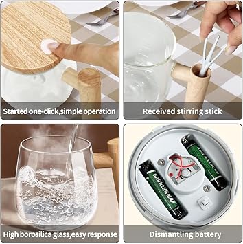 Electric Mixing Mug,Self Stirring Coffee Mug with Lid & Handle Home Office Stirring Cup,400ml Lightweight Self Mixing Cup High Speed Suitable for Coffee/Milk/Protein Powder