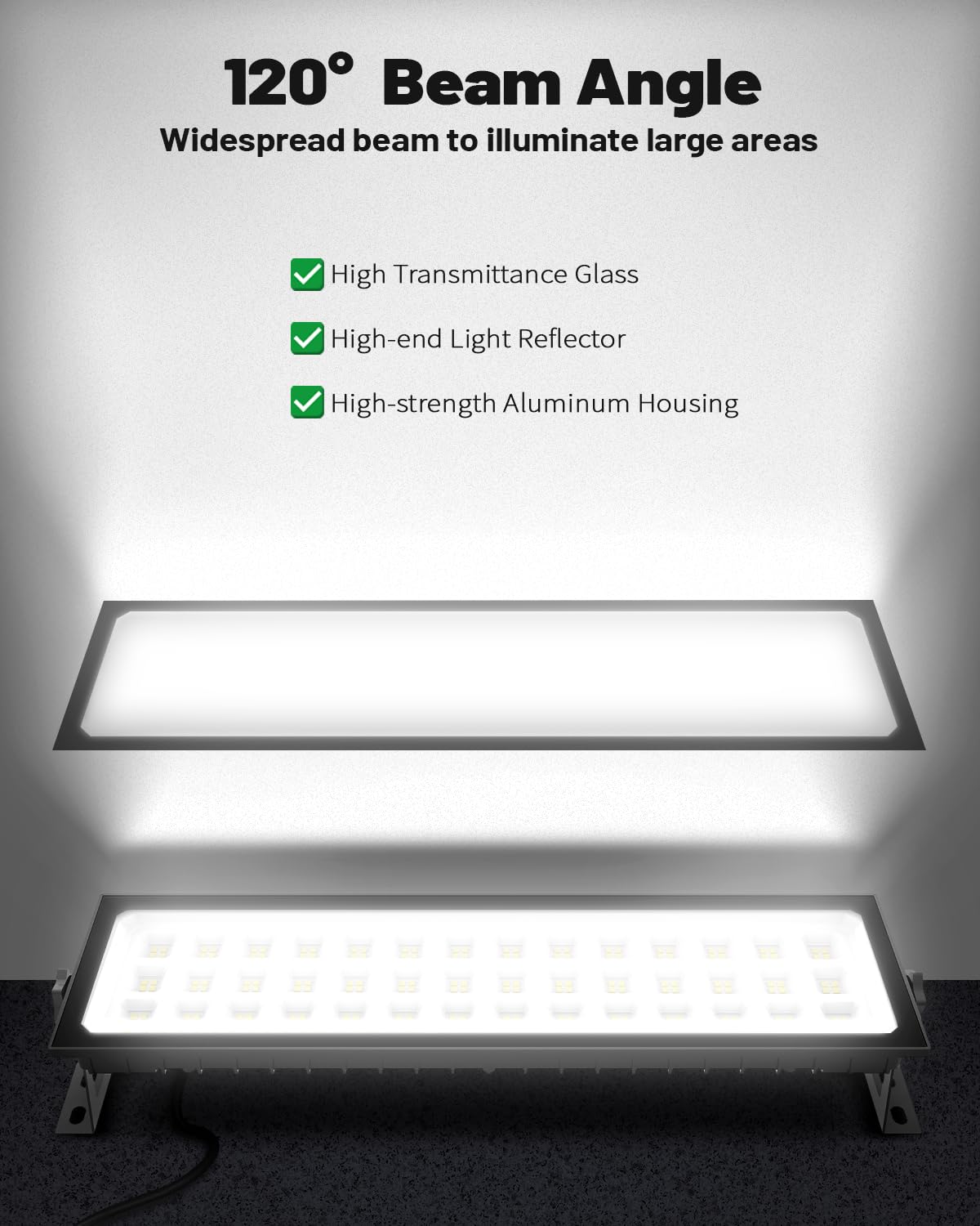 2 Pack Linkable LED Shop Lights Ultra Bright 100W 15000LM Aluminum Plug in Garage Light w 9 84ft — view 5