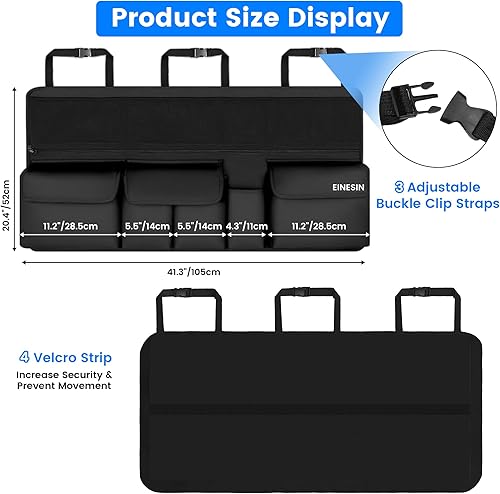 Miniatura 2 de Organizador de automóvil, organizadores de auto y almacenamiento con 9 bolsillos, organizador de maletero SUV para SUV, MPVcamión, artículos