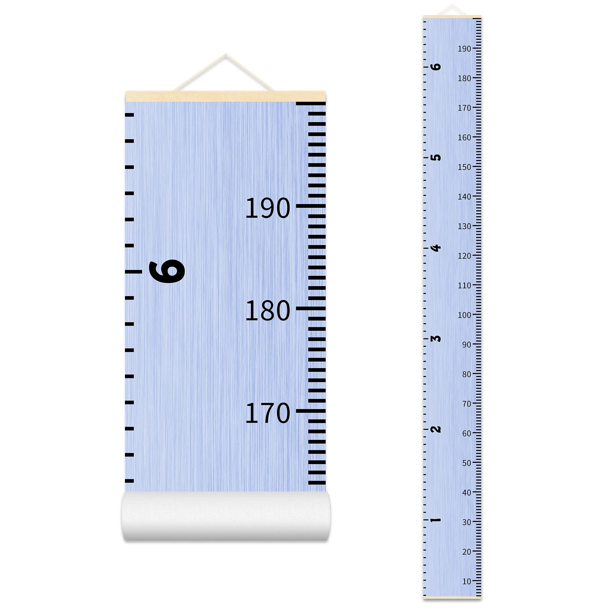 Nustila Canvas Growth Chart for Kids Unisex Kids Room Wall Decor Purple Measuring Height Chart- Wall Tape with Height Chart for Kids Baby Nursery Room Décor 79" x 7.9"