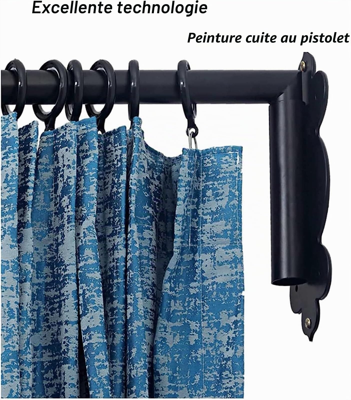 Ensemble de tringle rideau de fentre oscillant, tringle rideau pour panneaux lateraux, bras de draperie, rail de rideau de porte avant (Color)