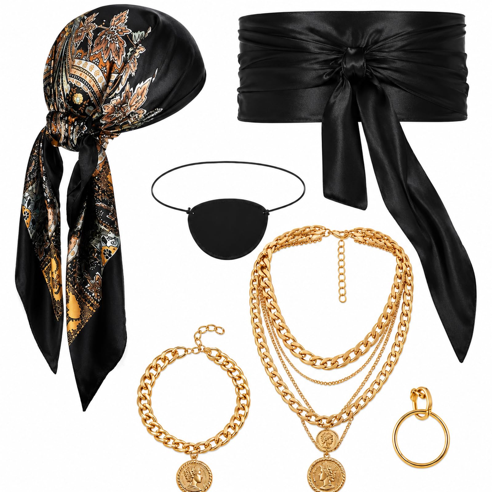 6-Piece Pirate Costume Accessories Set, Medieval Renaissance Style โ image 1