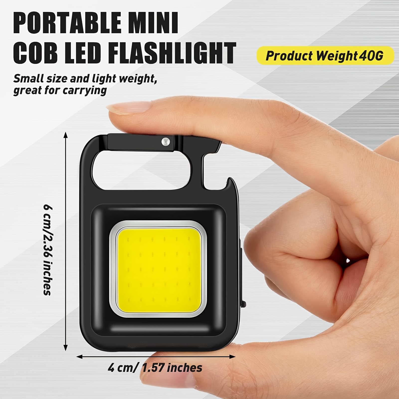 MVIOCS Pack of 3 LED Keychain Flashlights Rechargeable, High Lumens COB Keychain Work Light Flashlight - Image 3