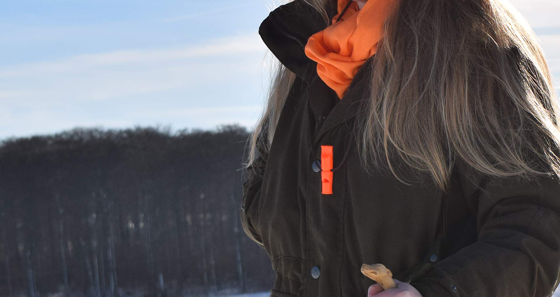 ACME Sifflet double ton pour chien No. 641 - Double sifflet professionnel avec 2 sons et bracelet en cuir gratuit - Fréquence standardisée (DG Orange)