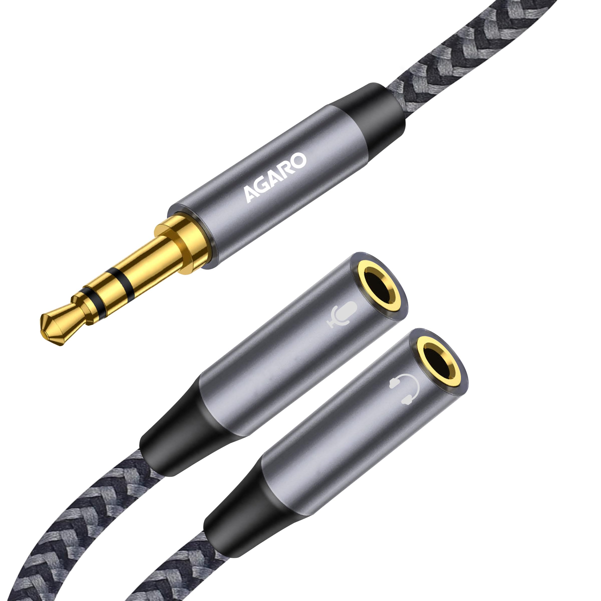 AGARO Headphone Splitter TRRS Audio Splitter Headset AUX connector Adapter Y Splitter Cable Stereo Male to 2 Female Separate Compatible With PS4 X Box One Laptop Phone PC Gaming Headset Silver, 30 Cm (B0BC47DS9X) Amazon Price History, Amazon Price Tracker