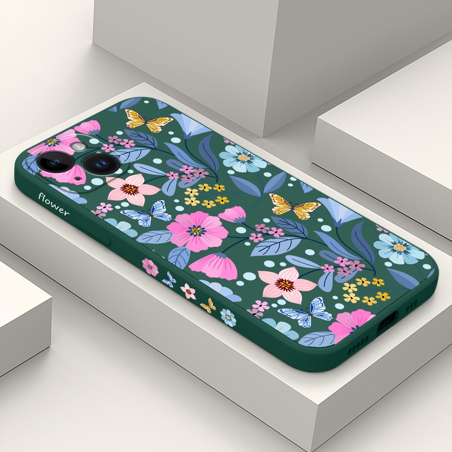 Coque silicone fine anti-choc iPhone 14 Plus verte protégeant des chutes et rayures - 8