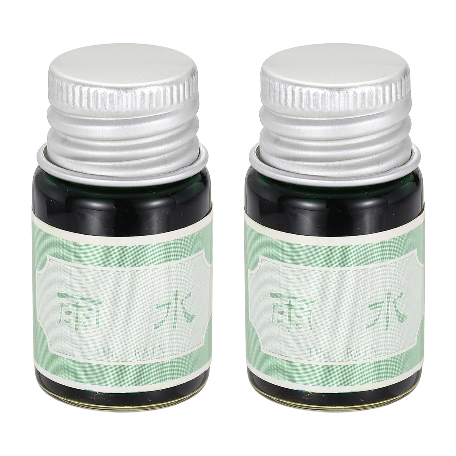 PATIKIL 2 Pcs Fountain Pen Ink Green, 5ml Calligraphy Dip Pen Bottled Ink with Gold Glitter Non-Carbon, Smooth Flow Color Dip Drawing Set for Writing, Painting, Journaling — image 1