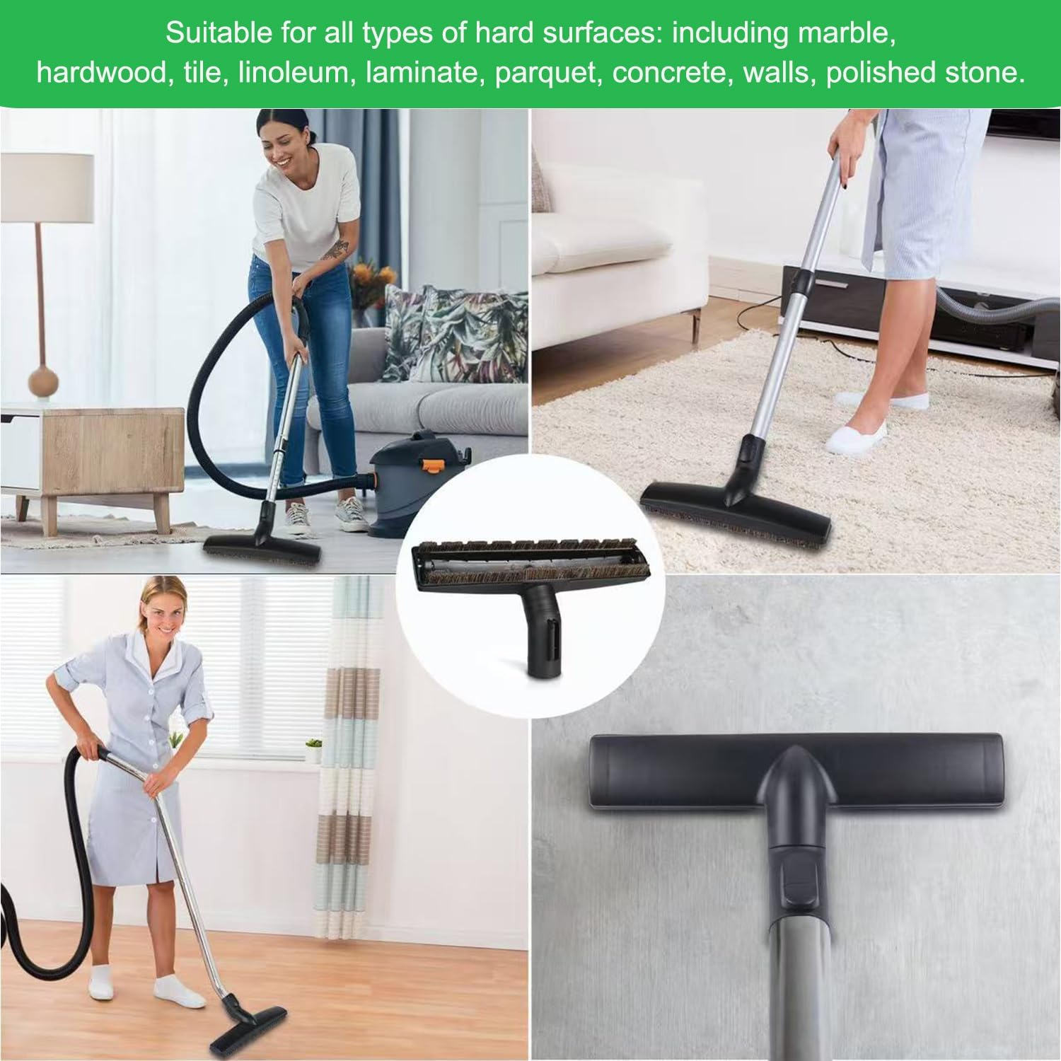 2-Piece Compatible with Miele 1 3/8 Inch(35mm) Vacuum Attachments Abrasion/Soft Bristles/Strip Resistant