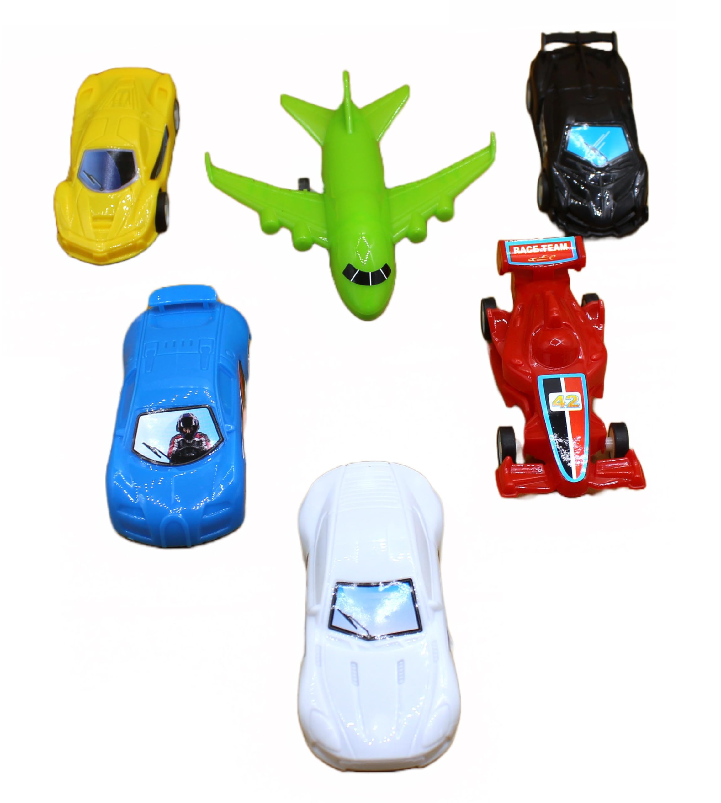 Neoinsta Set of 6 Pull Back Plastic Body Transport Vehicles with 4 Cars|1 formula1 or F1 car |1 Fighter Plane Toy for Kids (Multicolor: Pack of 6) (B0CB6RYP4D) Amazon Price History, Amazon Price Tracker