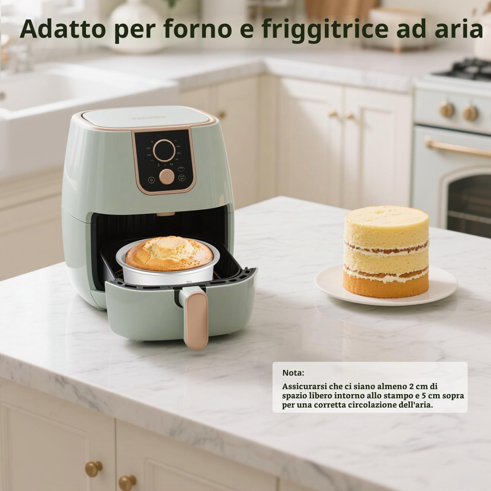 6 Pezzi Mini tortiere rotonde da Ø 10 cm, Teglia da forno per torte in alluminio anodizzato con fondo rimovibile, per cheesecake, torte e quiche, Argento