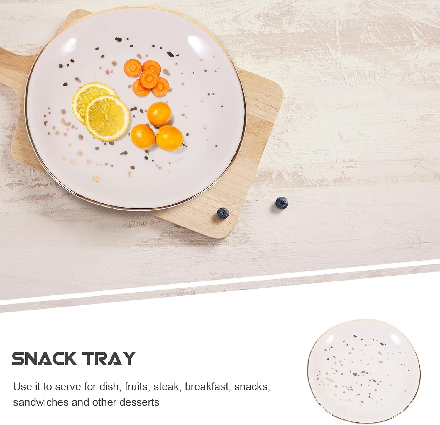 Alipis Ceramic round Nordic Style Serving Plate for Home Dining