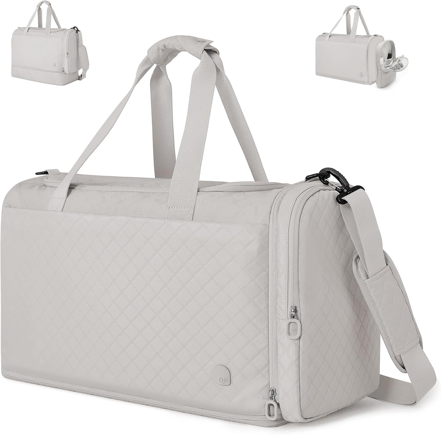 Travel Duffel Expandable Bag, Weekender Overnight Bag with Removable Toiletry Bag for Women Men, 60L Duffel Bag Fits 15.6 Laptop, Water Resistant Gym Bag Carry On Overnight Bag