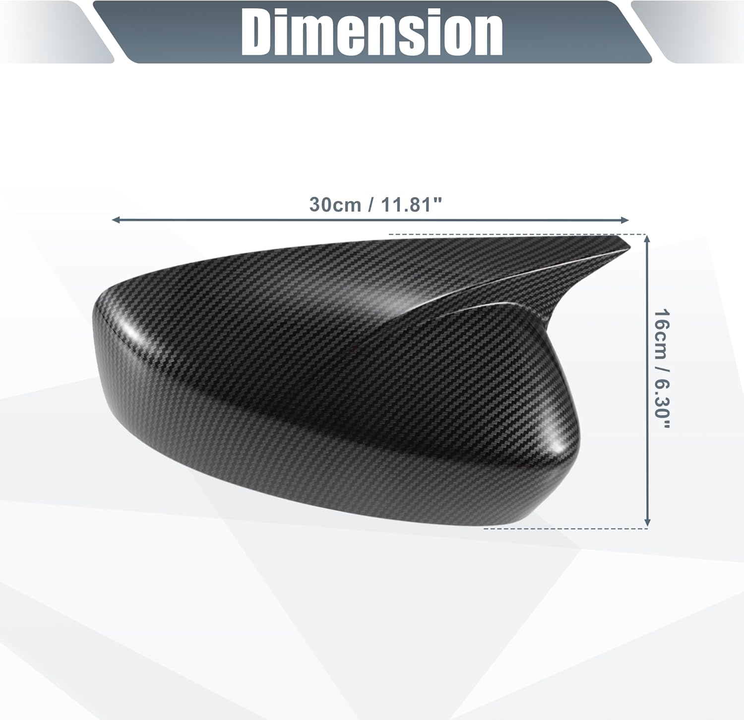 X AUTOHAUX 1 Pair Car Rear View Driver Passenger Side Mirror Cover Cap Overlay Black Carbon Fiber Pattern for Mazda 3 Axela 2014-2019 Mirror Guard Covers Exterior Styling Decoration Trims