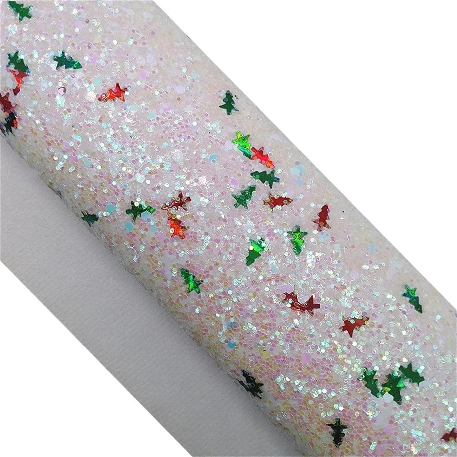 Sparkle PU Leather Fabric Chunky Glitter Faux Vinyl Fabric with Felt Backing Leather Sheets for Earrings Bows DIY Craft 21X29CM