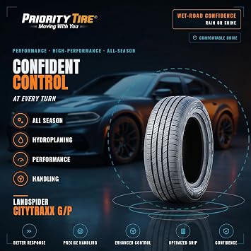 Landspider Citytraxx G/P All-Season Passenger Car Performance Radial Tire-205/65R15 205/65/15 205/65-15 94H Load Range SL 4-Ply BSW Black Side Wall UTQG 560AA