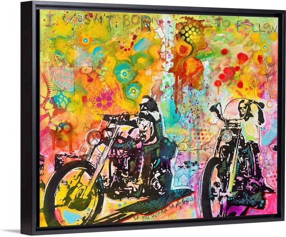 Easy Rider Black Float Frame Canvas Art, Motorcycle Artwork
