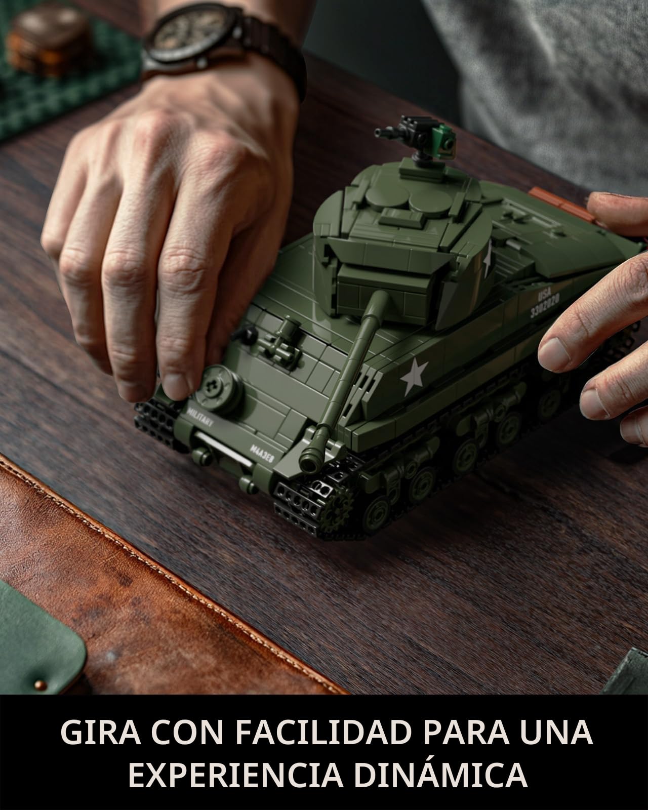 Nifeliz Sherman M4A3E8 Kit de Construcción de Tanque, Modelo de Tanque Militares para Adultos, Regalo Coleccionable para Hombres y Mujeres (860 Piezas, NF10313)