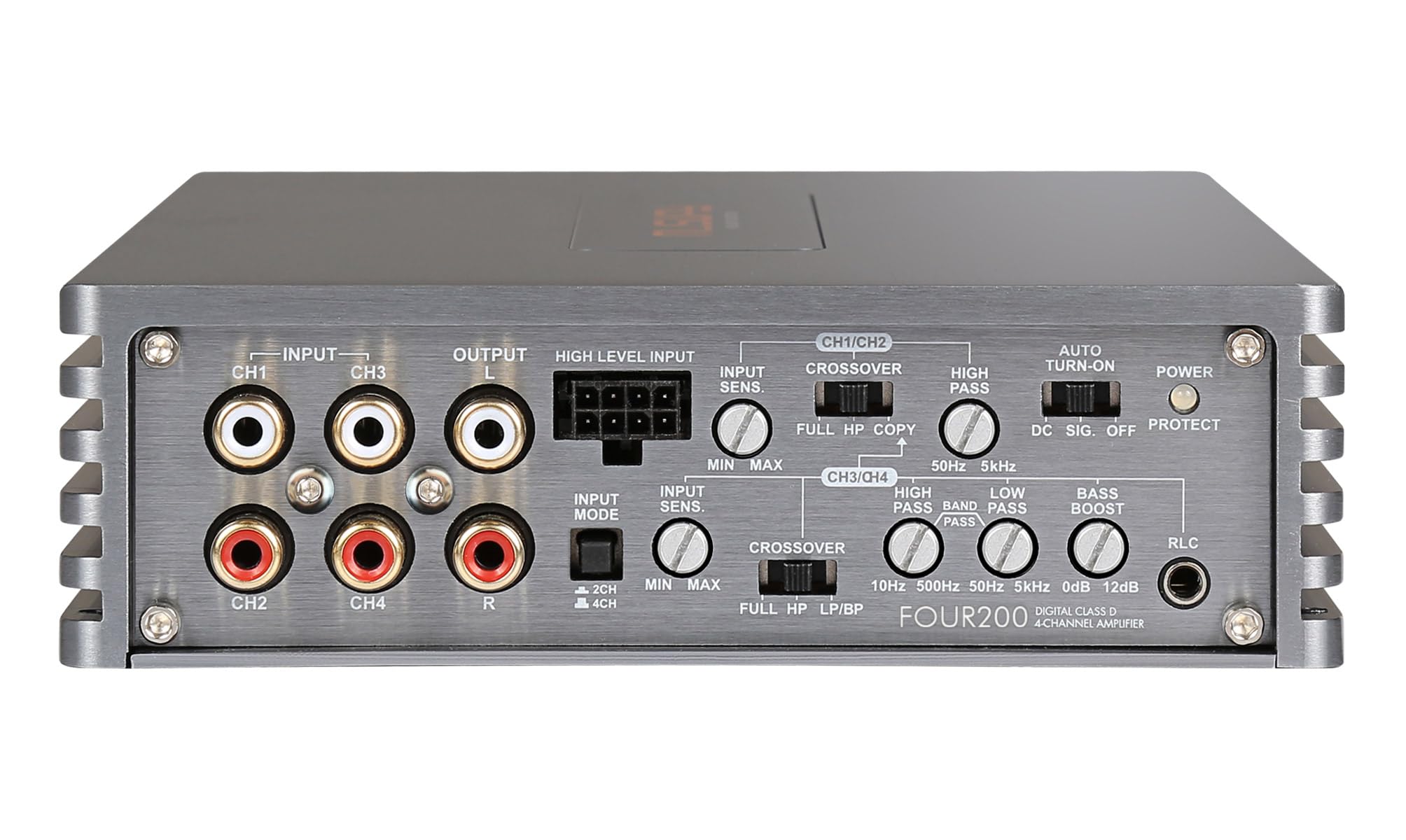 MUSWAY FOUR200-4-kanałowy wzmacniacz Class D Car-Hifi z 800 W RMS i pilotem zdalnego sterowania