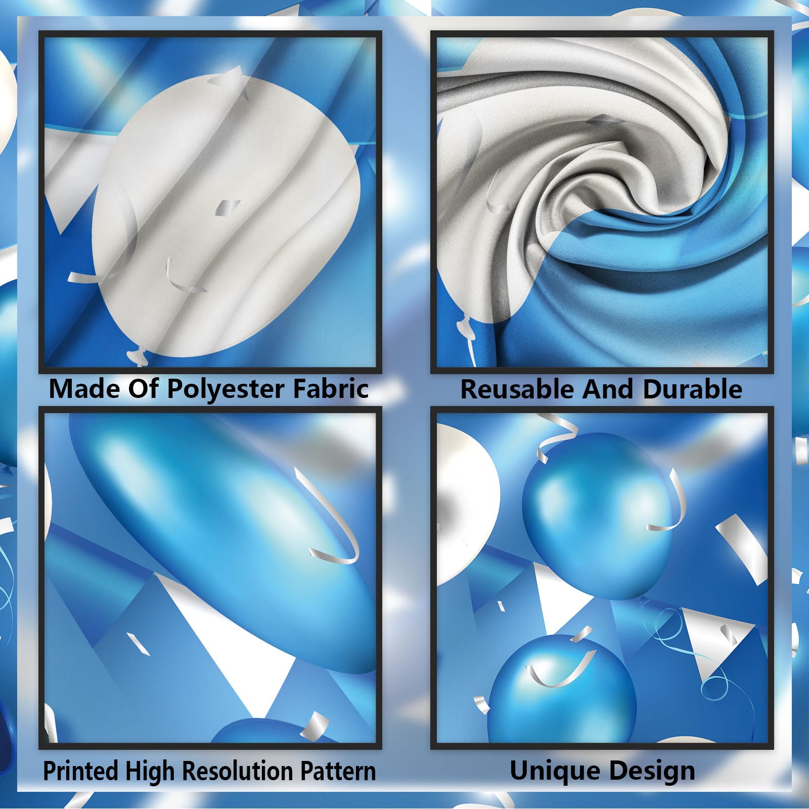 Bannière De Joyeux Anniversaire, Bleu Et Argent | Party Expert