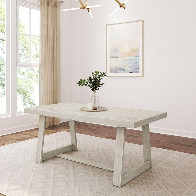 Plank+Beam 72 Inch Farmhouse Dining Table, Large Wooden