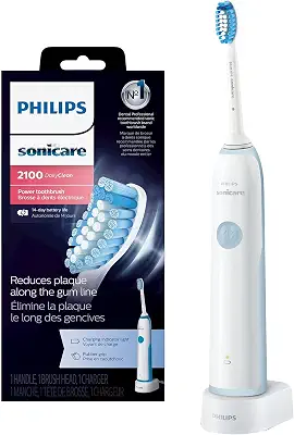 Philips Sonicare DailyClean 2100 rechargeable Electric Toothbrush (HX321117), Mid Blue, 1 Count