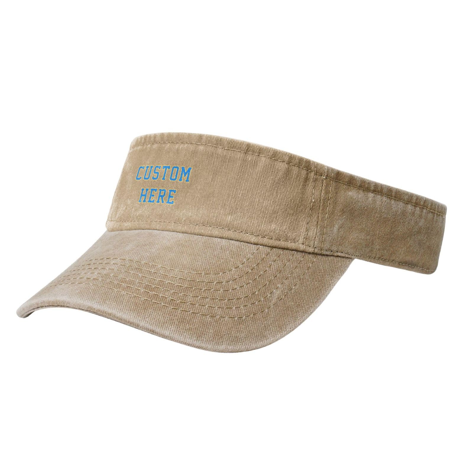 Custom Visor Hats for Men Women Custom Visors Design Your Own Funny Trucker Hats Denim Visors Natural
