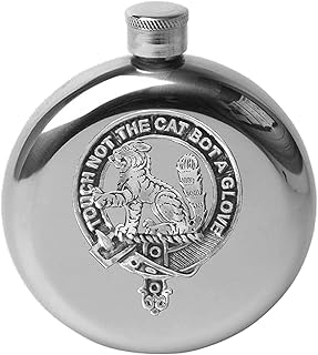 MacPherson 5 oz Round Clan Crest Scottish Badge Flask