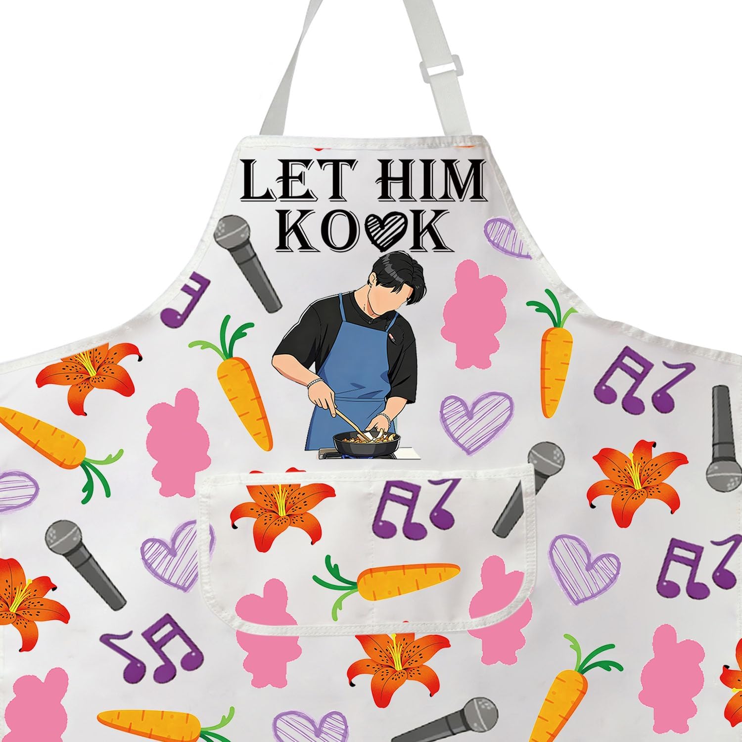 PXTIDY Korean Kitchen Apron Music Band Fan Gift Korean Music Singer Lover Cooking Baking Apron With Pockets image 2