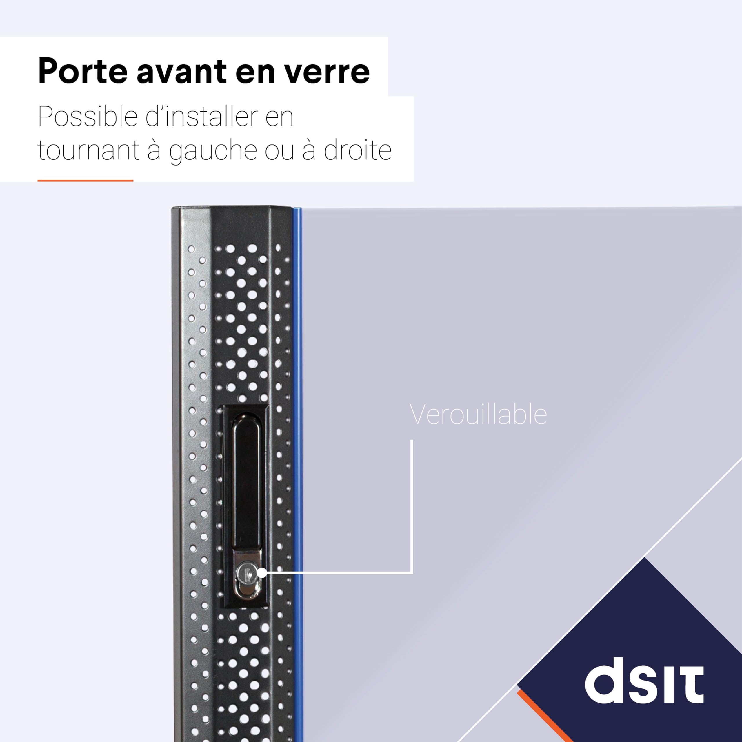 Baie de Serveur 18U avec Porte en Verre 800x800x1000mm (LXPXH) - Noir