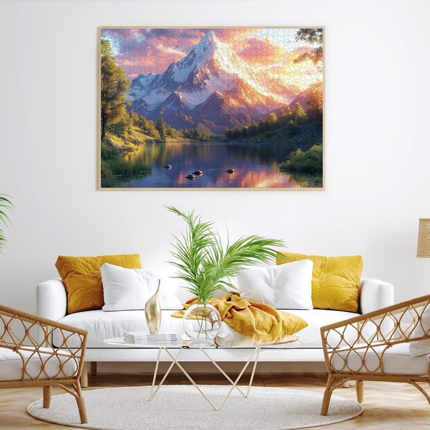 Puzzle 2000 sztuk 99x70 cm, Puzzle Dorośli Góry Śnieg Upadające Słońce, n