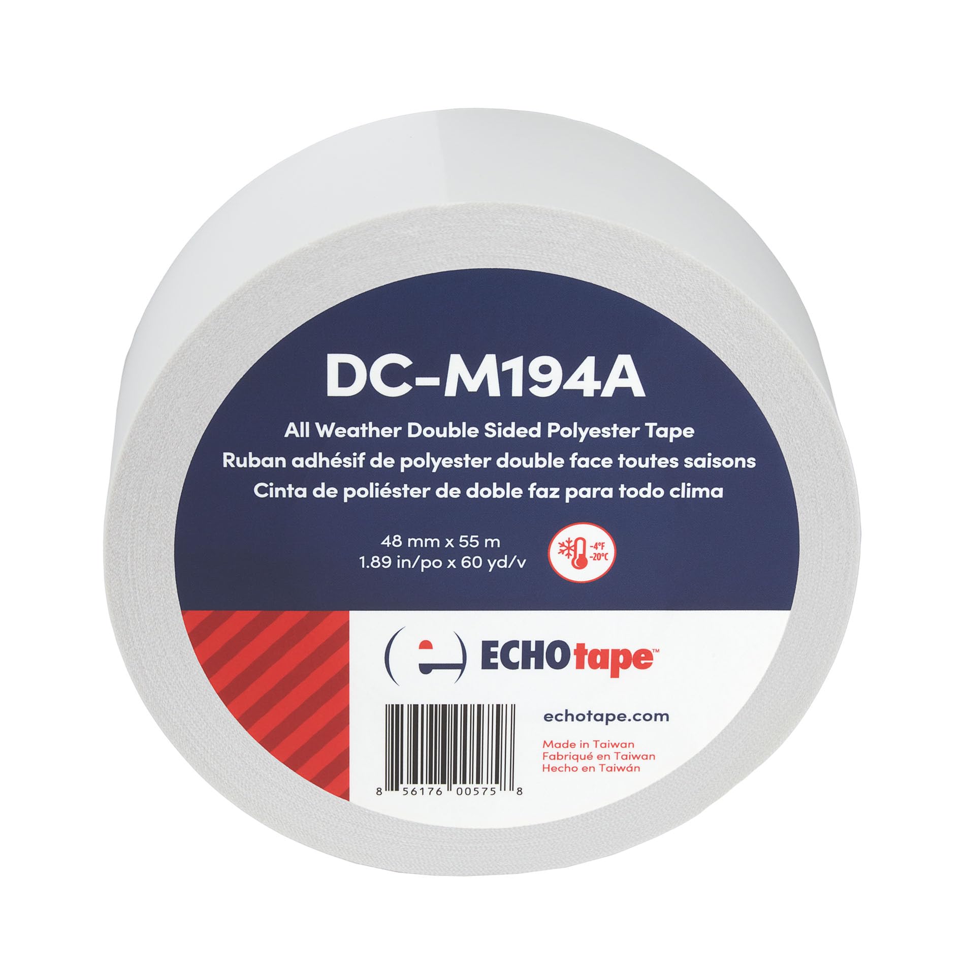 ECHOtape DC-M194A | Double-Sided Polyester Tape | Clear Thin Tape | All Weather/Cold Weather Tape | Insulation Mounting Tape | Contractor Tape |