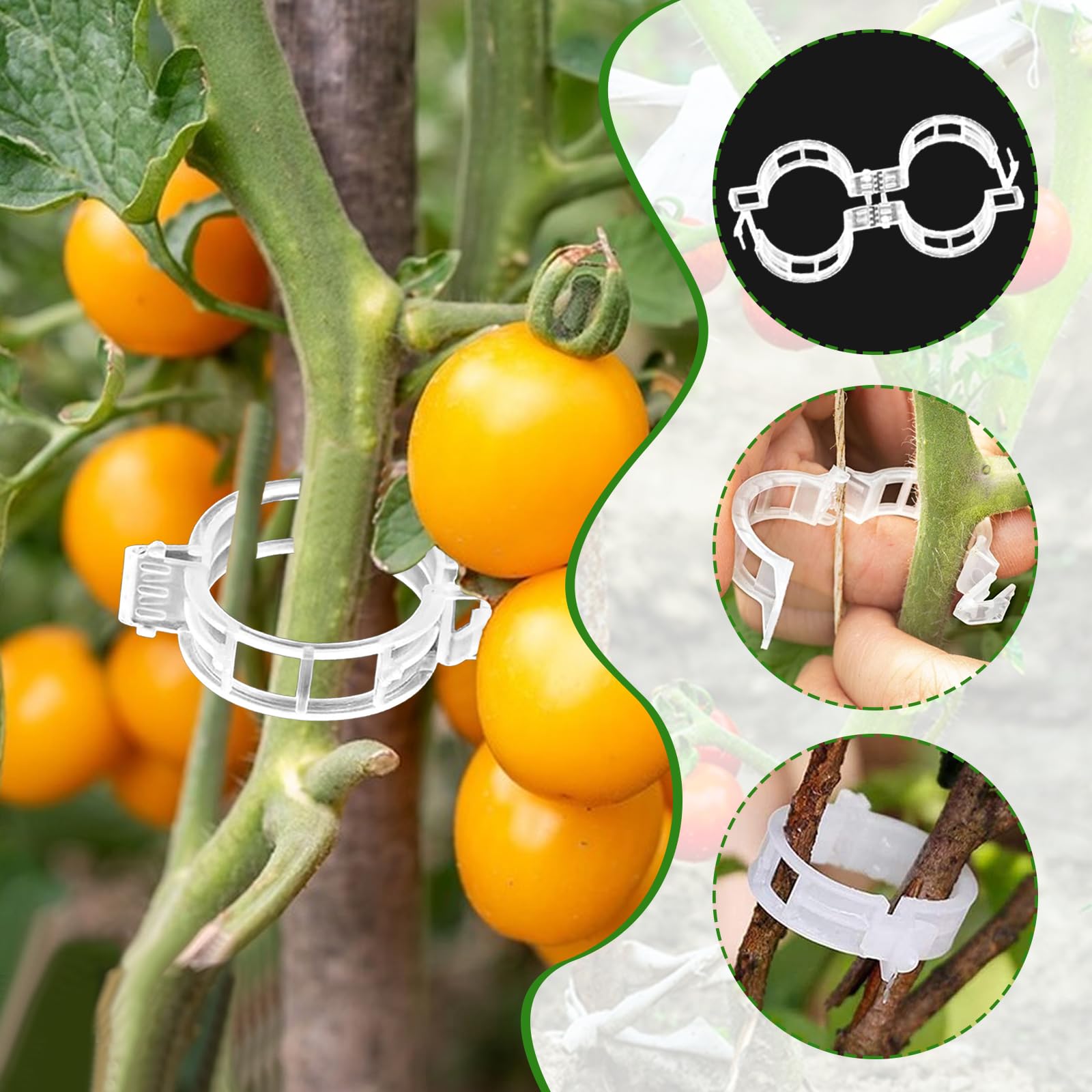 100 Pezzi Clip di Supporto per Piante, Clip di Supporto per Verdure, Clip per Orchidea, Plastica Garden Plant Flower Clip, Clip per Innesti