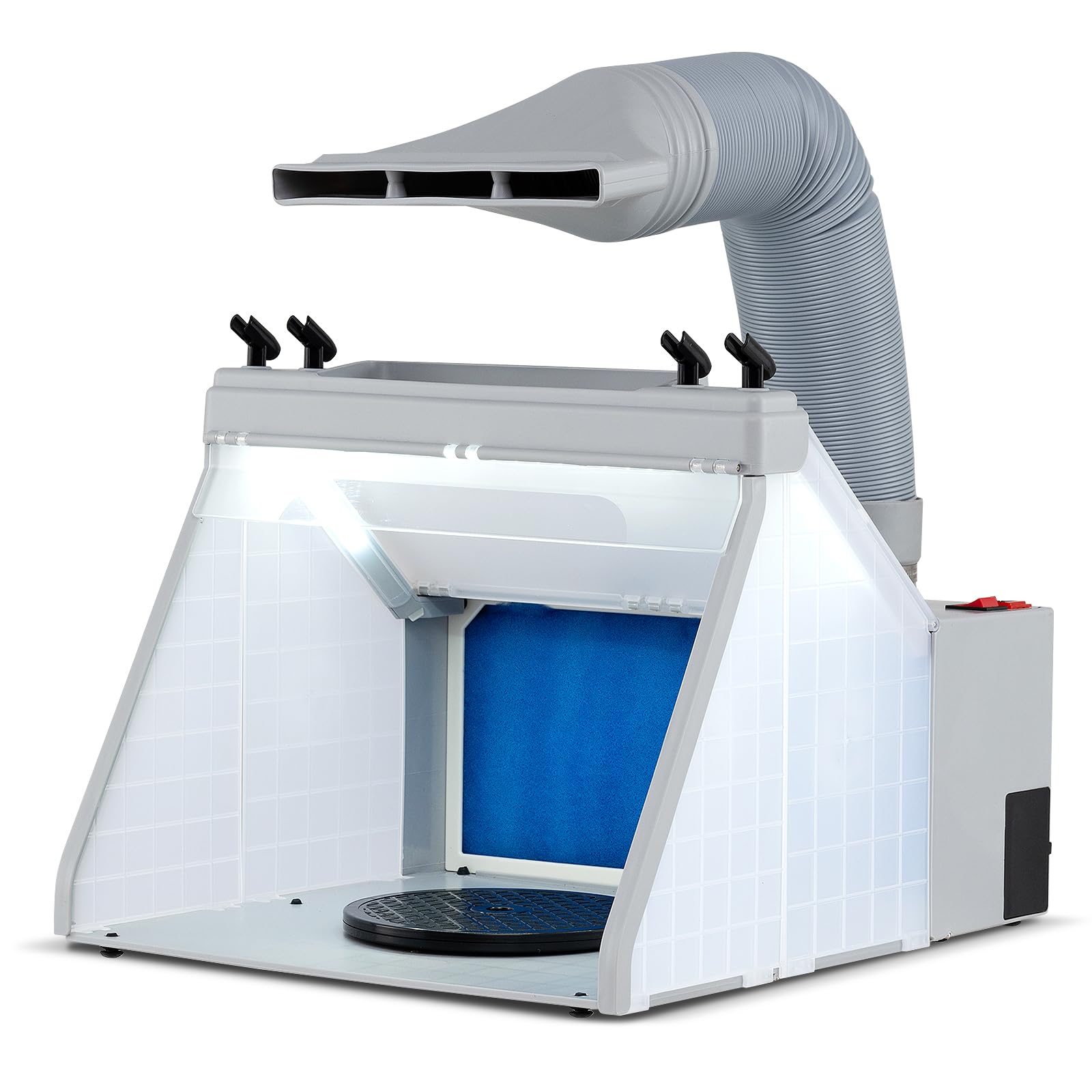 GYMAX Airbrush Absauganlage, Spritzkabine mit 3 LED-Leuchten & Filter, tragbar, 42,3 x 48 x 35 cm