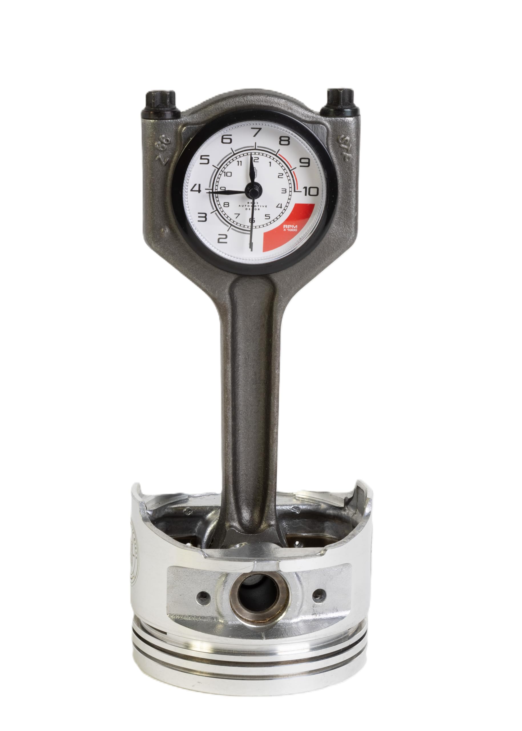 Engine Piston Desk Clock for Car Enthusiasts – Unique Industrial Decor, Car Guy Gift, Motorhead Desk Accessory, Automotive Piston Art, Race Car-Inspired Clock for Home and Office Decor