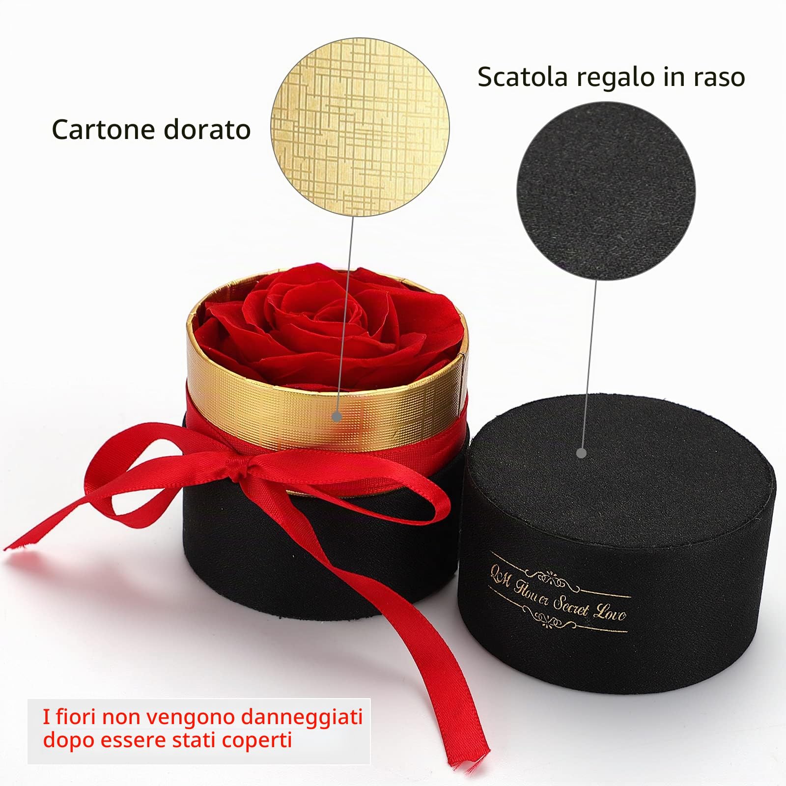 RANJIMA Rosa Stabilizzata Regalo Donna, Festa della Mamma Idee Regalo, Rosa Eterna Regali per Donne Compleanno, Anniversario Fidanzamento, Fiori Stabilizzati Regali Mamma Fidanzata Moglie Sorella