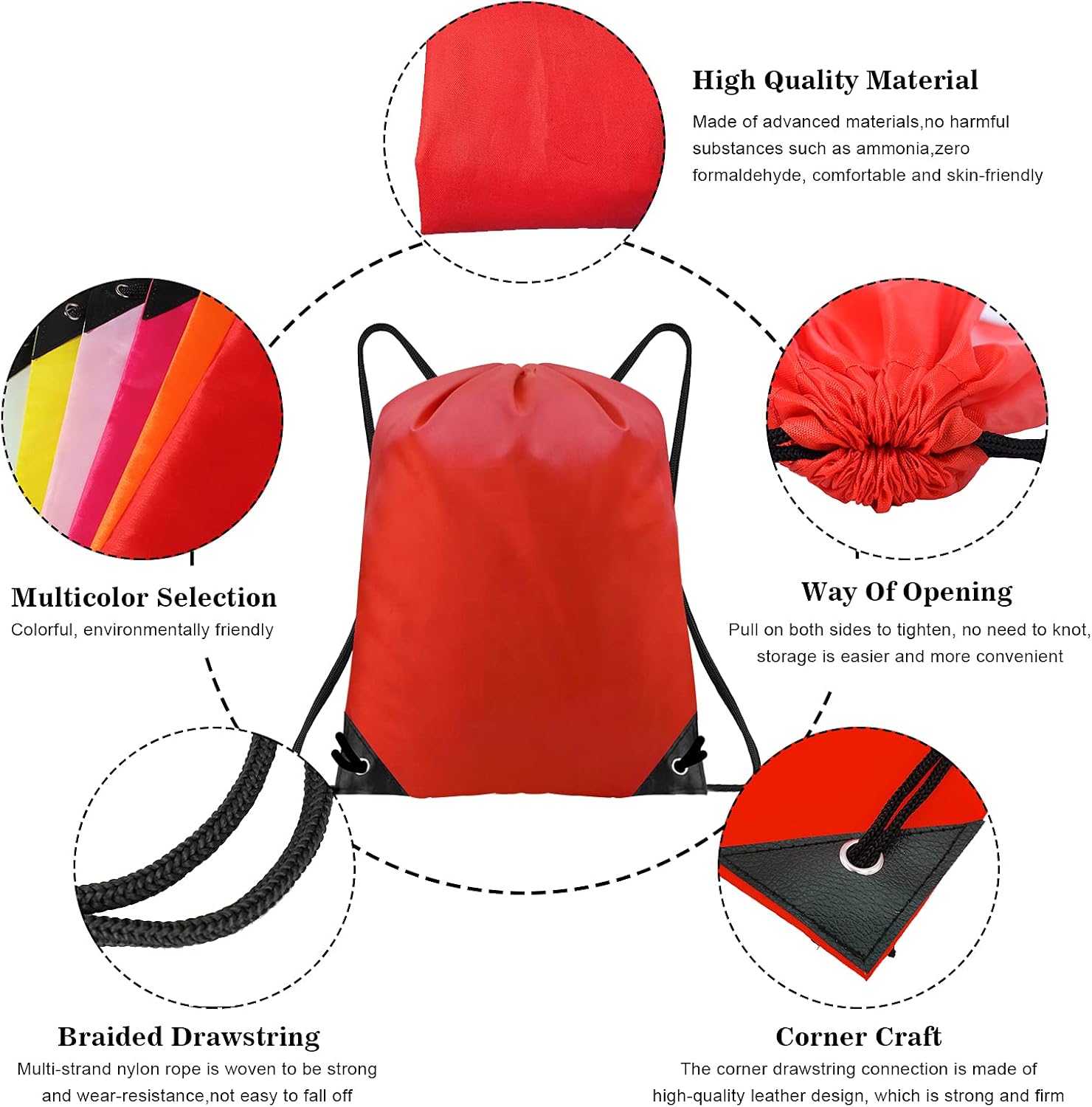 CHEPULA Drawstring Bags Bulk Drawstring Backpack for Women Men Large Size Draw String Back Sack for Birthday Party Sport Camping Climbing