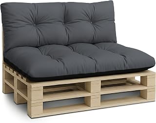 Amazinggirl Palettenkissen Outdoor Kissen Rückenkissen 120x40 cm - Auflagen für Paletten Europaletten Palettensofa und Palettenmöbel Palettenpolster Outdoorkissen Gartenkissen Graphit